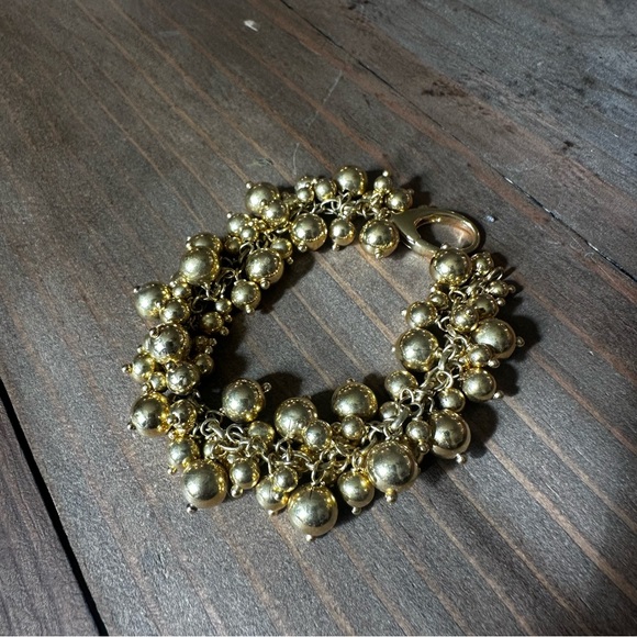 Gold Plated Sterling Silver Bead Cluster Bracelet - Picture 2 of 4